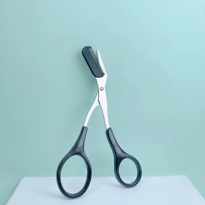 Eyebrow Trimming Scissors with Built-In Comb - Stainless Steel, Precise Grooming Tool, Creating Perfect Eyebrows