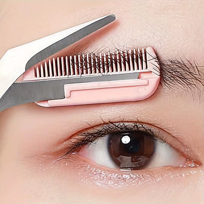 Eyebrow Trimming Scissors with Built-In Comb - Stainless Steel, Precise Grooming Tool, Creating Perfect Eyebrows