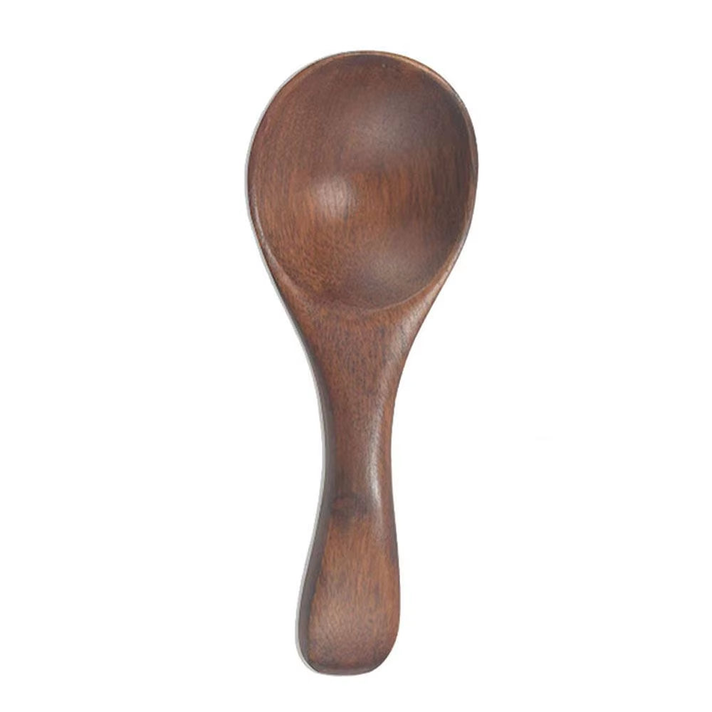 Natural Wooden Long Handle Soup Scoop - Eco-Friendly Ramen and Rice Ladle for Kitchen and Catering