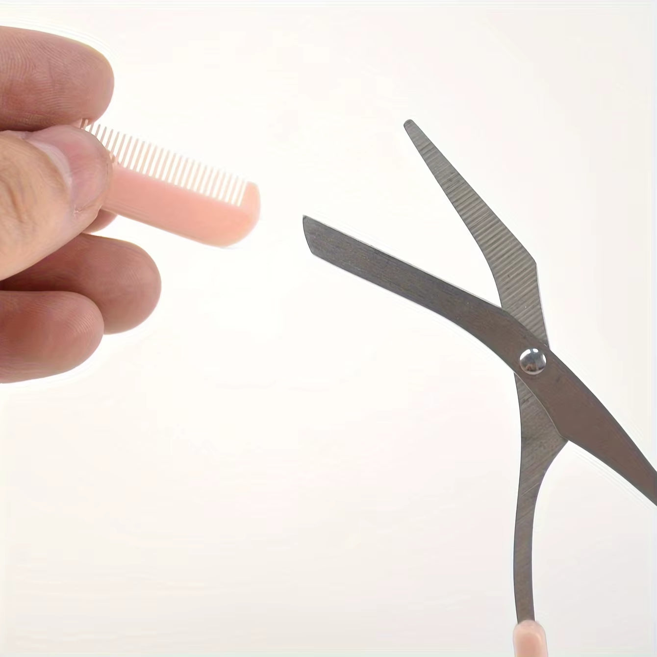 Eyebrow Trimming Scissors with Built-In Comb - Stainless Steel, Precise Grooming Tool, Creating Perfect Eyebrows