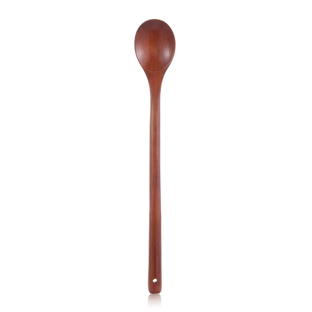 Natural Wooden Long Handle Soup Scoop - Eco-Friendly Ramen and Rice Ladle for Kitchen and Catering