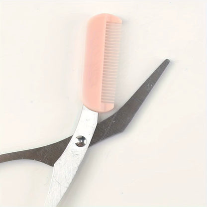 Eyebrow Trimming Scissors with Built-In Comb - Stainless Steel, Precise Grooming Tool, Creating Perfect Eyebrows