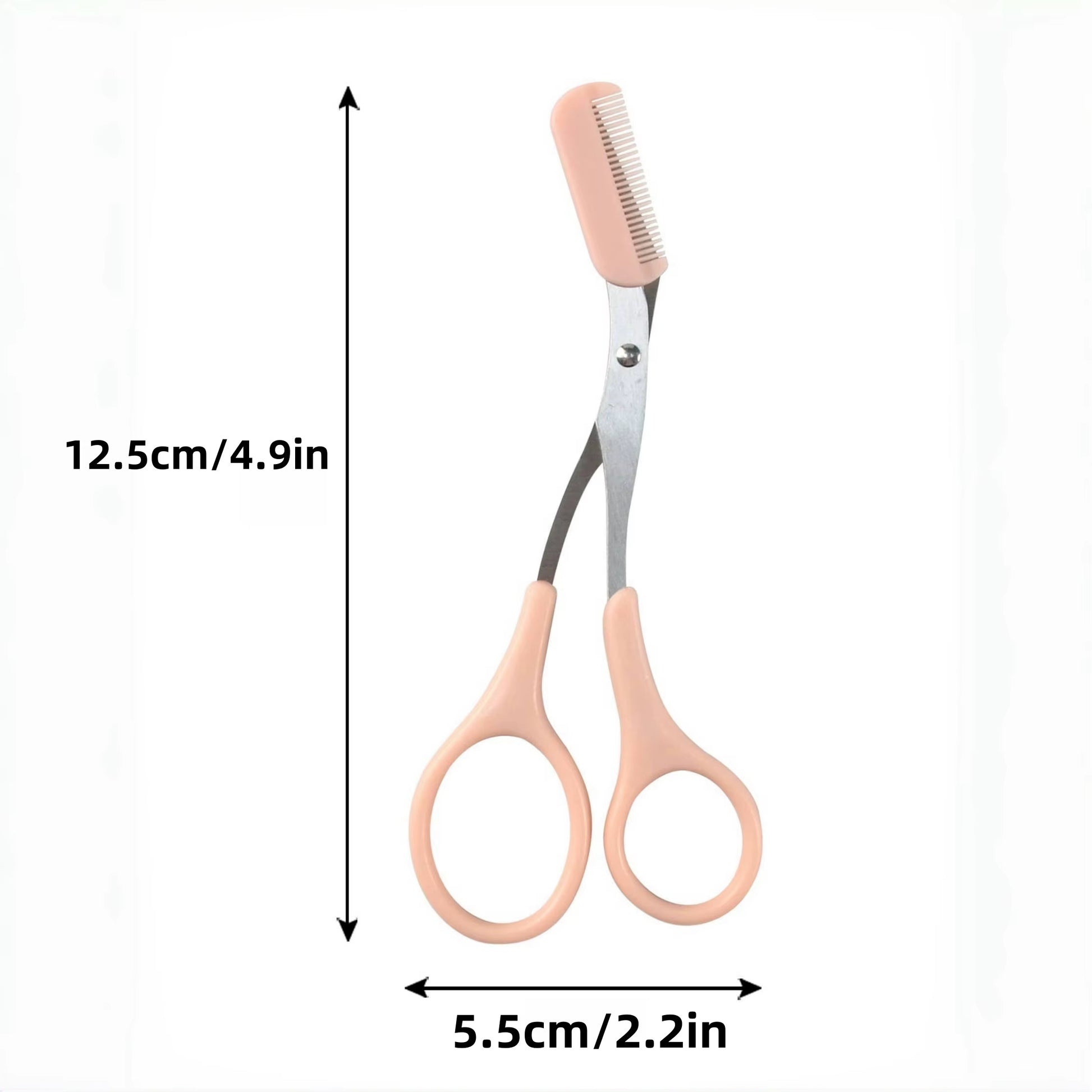 Eyebrow Trimming Scissors with Built-In Comb - Stainless Steel, Precise Grooming Tool, Creating Perfect Eyebrows