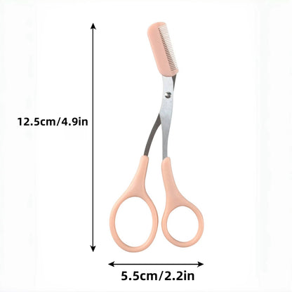 Eyebrow Trimming Scissors with Built-In Comb - Stainless Steel, Precise Grooming Tool, Creating Perfect Eyebrows