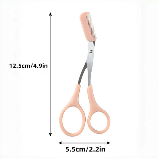 Eyebrow Trimming Scissors with Built-In Comb - Stainless Steel, Precise Grooming Tool, Creating Perfect Eyebrows