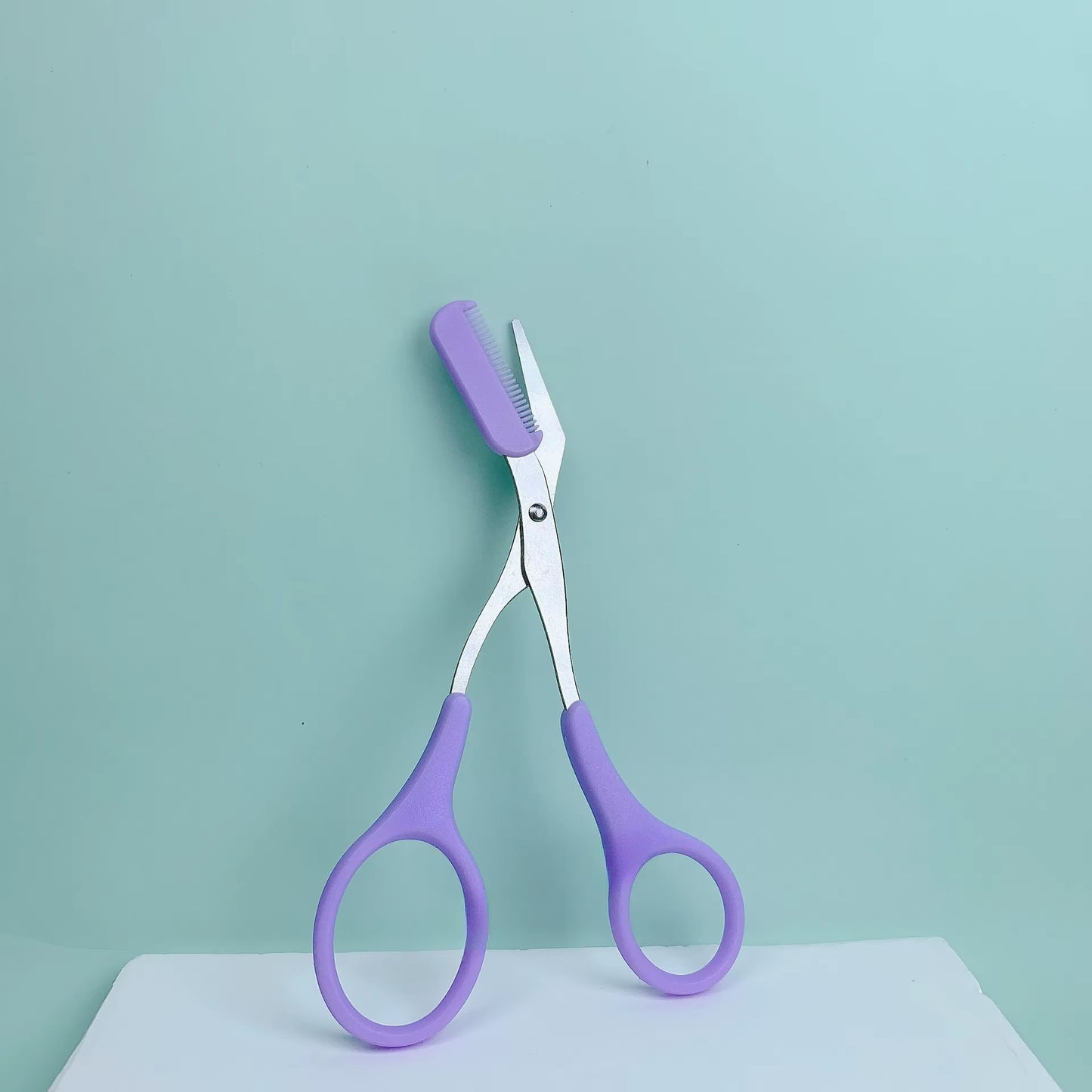 Eyebrow Trimming Scissors with Built-In Comb - Stainless Steel, Precise Grooming Tool, Creating Perfect Eyebrows