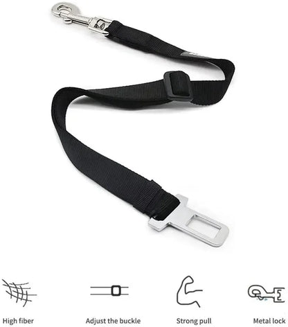 Adjustable Pet Car Seat Belt and Harness System for Dogs and Cats - Vehicle Safety Clip and Leash Accessories