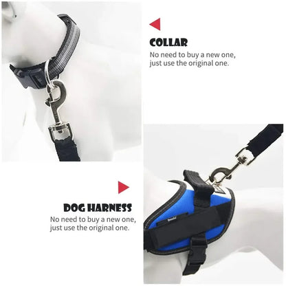 Adjustable Pet Car Seat Belt and Harness System for Dogs and Cats - Vehicle Safety Clip and Leash Accessories