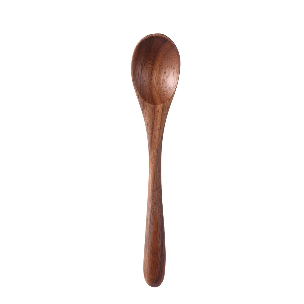 Natural Wooden Long Handle Soup Scoop - Eco-Friendly Ramen and Rice Ladle for Kitchen and Catering