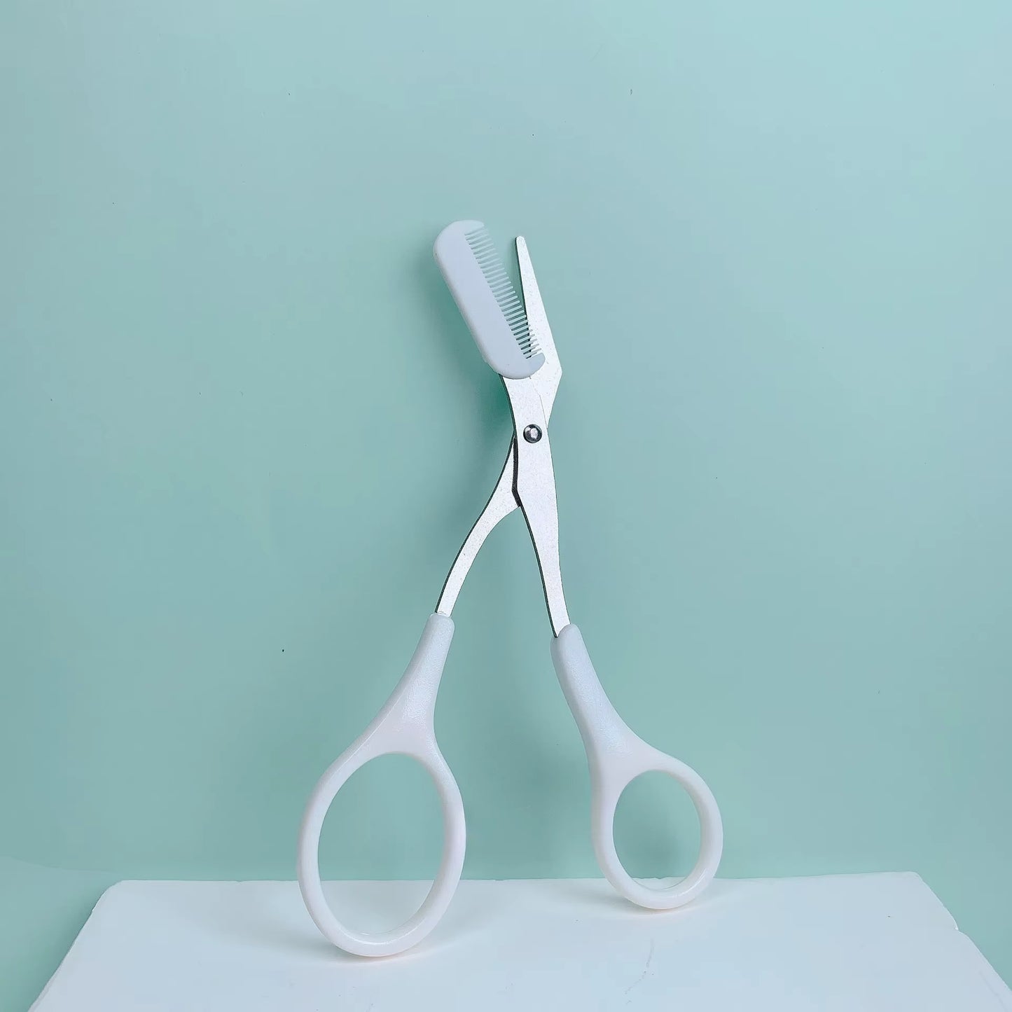 Eyebrow Trimming Scissors with Built-In Comb - Stainless Steel, Precise Grooming Tool, Creating Perfect Eyebrows