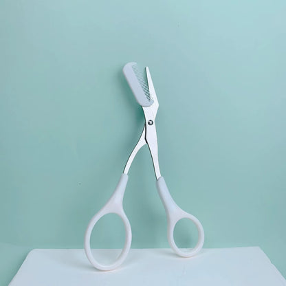 Eyebrow Trimming Scissors with Built-In Comb - Stainless Steel, Precise Grooming Tool, Creating Perfect Eyebrows